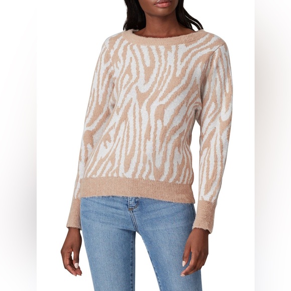 Rebecca Taylor Tiger Stripe Wool Pullover Sweater Size Large - Picture 1 of 14
